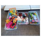 (3) Bins of Toys & Plushes