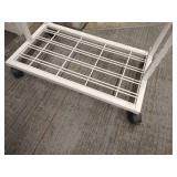 Rolling Wire Display Rack with Tote of Hooks