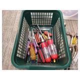 Tote of Misc. Tools, Hardware, & Tape