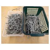 (2) Small Totes Misc. Small Pegboard Hooks