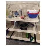 Contents of Shelves - Kitchen Items in Round, 17 Gallon, Rope-Handled Tub