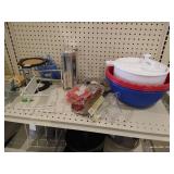 Contents of Shelves - Kitchen Items in Round, 17 Gallon, Rope-Handled Tub