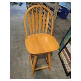 Wooden Swivel Barstool