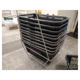 (11) Shopping Baskets in Stand