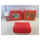 (A-2) 3 Vintage Plastic Lunch Boxes...