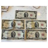 1953 Red Seal $2 Dollar Notes