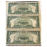 1953 Red Seal $5 Dollar Notes