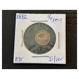 1882 1/4 Real Silver