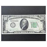 1934 A Green Seal $10 Dollar Federal Reserve Note Uncirculated