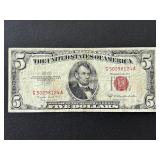 1953 B Red Seal $5 Dollar Note