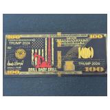 24K Gold Foil $100 Dollar Note Drill Baby Drill