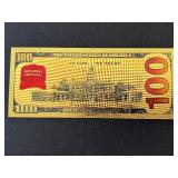 24K Gold Foil $100 Dollar Note Gulf of America