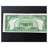 1928 B Green Seal $5 Dollar Federal Reserve Note Uncirculated