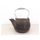 Vintage Cast Iron Lidded Wood Stove/Campfire Tea Kettle (Needs a Lye Bath)