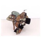 2 Collectible Miniature Leather Saddles (**Display Stand NOT included**)