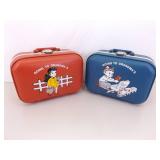 Vintage Boy and Girl Grandma and Grandpas House Suitcases