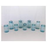 Lot of 9 Antique Ball Mason Jars, Some w/Lids