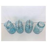 Lot of 9 Antique Ball Mason Jars, Some w/Lids