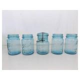 Lot of 9 Antique Ball Mason Jars, Some w/Lids