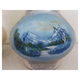 Lot of Various Vintage Glass Oil Lamps