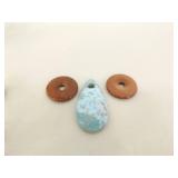 Lot of Semi Precious etc. Stone Pendants, Fossils, etc.