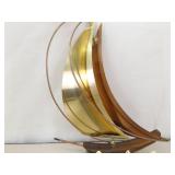 Vintage Mid Century Brass and Copper Sailboat Hanging Wall Art