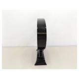 Vintage 9.75" Tall Asian Balsa Wood Carving Temple Scene in Glass