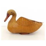 13" Vintage Hand Woven Goose Basket