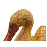 13" Vintage Hand Woven Goose Basket