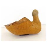 13" Vintage Hand Woven Goose Basket