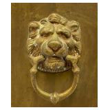 20 1/2" Brass Lion Adorned Umbrella Stand