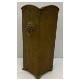 20 1/2" Brass Lion Adorned Umbrella Stand