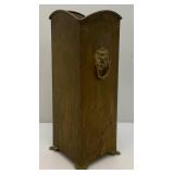 20 1/2" Brass Lion Adorned Umbrella Stand