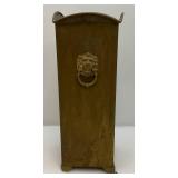 20 1/2" Brass Lion Adorned Umbrella Stand