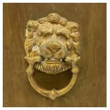 20 1/2" Brass Lion Adorned Umbrella Stand