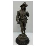 Antique 20" Bronze Jenning Brothers Copper Bronze Musketeer Statue (Missing Sword)