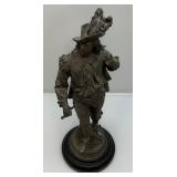 Antique 20" Bronze Jenning Brothers Copper Bronze Musketeer Statue (Missing Sword)