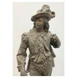 Antique 20" Bronze Jenning Brothers Copper Bronze Musketeer Statue (Missing Sword)