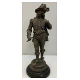 Antique 20" Bronze Jenning Brothers Copper Bronze Musketeer Statue (Missing Sword)
