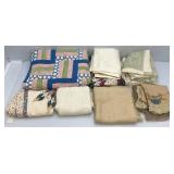 Large Group Of Hand Sewing Patch Quilts And More