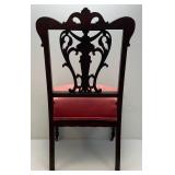 Victorian Carved Wallnut Chair With Brass Wheels On Front legs (Nice Condition)