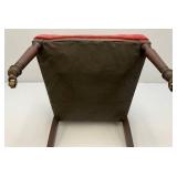 Victorian Carved Wallnut Chair With Brass Wheels On Front legs (Nice Condition)