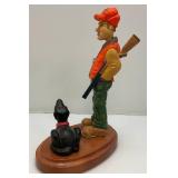 DAVE CONSTANTINE Hunter With Dog Sculpture 9" x 12 1/4"