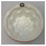 Vintage Red Striped Art Pottery Jelly Mold 4" x 6 3/4"