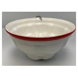 Vintage Red Striped Art Pottery Jelly Mold 4 3/4" x 8 1/2"