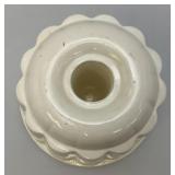 Vintage White Art Pottery Jelly Mold  6 1/4" x 7 3/4"