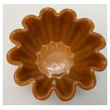 Vintage French SIF Brand Heavy Brown Ceramic Jelly Mold/Serving Dish 3 1/2" x 8"