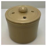 Vintage Bentson West Design For Boston Wharehouse, 6" x 6" Ceramic Crock With Holed Lid