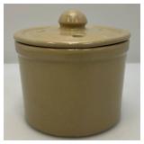 Vintage Bentson West Design For Boston Wharehouse, 6" x 6" Ceramic Crock With Holed Lid