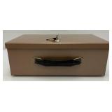 Vintage Heavy Duty Lock Box With Key 4 3/4" x 8" x 13"